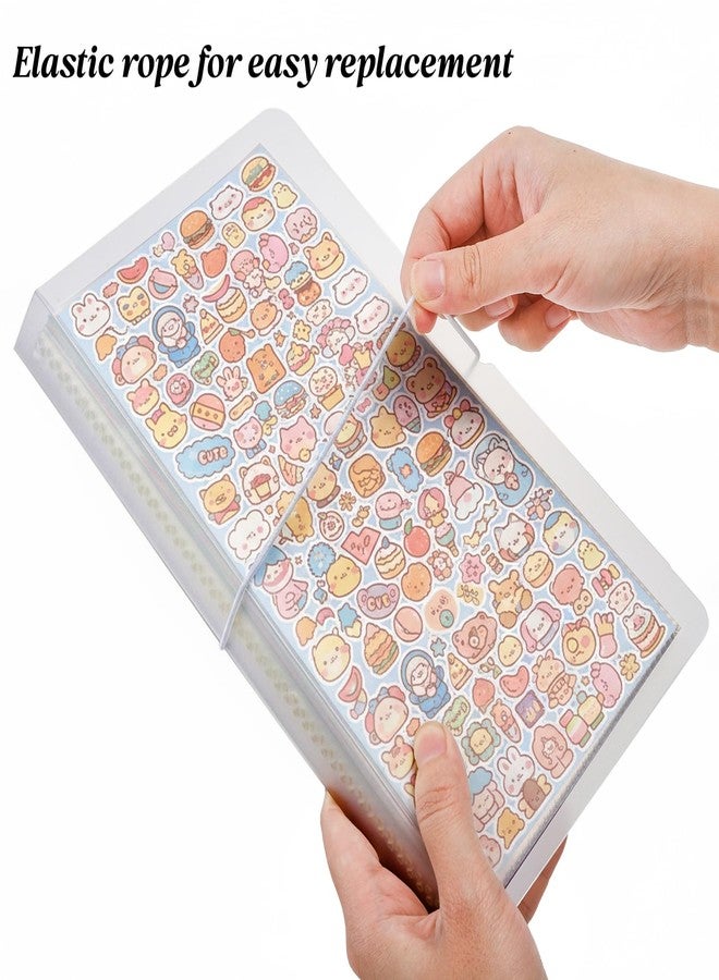 ZOOFOX 3 Pack Sticker Storage Album, 4.8" x 9.6" Large Clear Storage Sticker Organizer with Elastic Band, Collecting Book Binder Sleeves for Planner, Scrapbook and Journal Stickers, 50 Pockets - Image 4