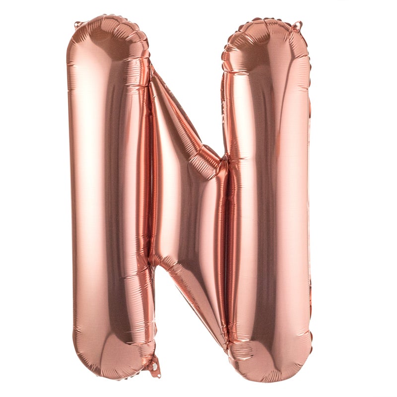 Restaurantware-Balloon 40 Inch Letter Balloon, 1 Large Alphabet Party Balloon - Letter N, Self-Sealing, Rose Gold Foil Mylar Balloon, Hanging Loop, Decoration For Birthday, Wedding, Or Graduation - Image 1