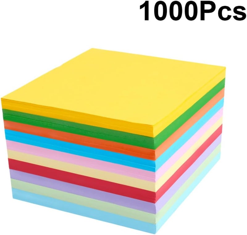 Uonlytech 1000pcs Origami Paper Double-Sided Square Papers Vivid Colors for DIY Crafting Color Recognition Party Decoration School Art Projects - Image 2
