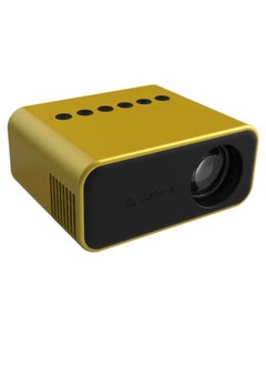 Plynox Mini Projector Portable Outdoor Phone Projector Support 1080P Video Home Theater Wired LED Beamer Media Player with HD/USB/AV/TF Card/ Audio iOS & Android System (Yellow)  - Image 1