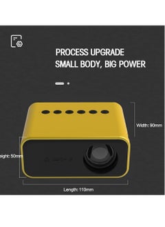 Plynox Mini Projector Portable Outdoor Phone Projector Support 1080P Video Home Theater Wired LED Beamer Media Player with HD/USB/AV/TF Card/ Audio iOS & Android System (Yellow)  - Image 2