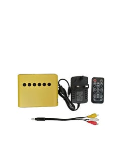 Plynox Mini Projector Portable Outdoor Phone Projector Support 1080P Video Home Theater Wired LED Beamer Media Player with HD/USB/AV/TF Card/ Audio iOS & Android System (Yellow)  - Image 3