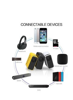 Plynox Mini Projector Portable Outdoor Phone Projector Support 1080P Video Home Theater Wired LED Beamer Media Player with HD/USB/AV/TF Card/ Audio iOS & Android System (Yellow)  - Image 4