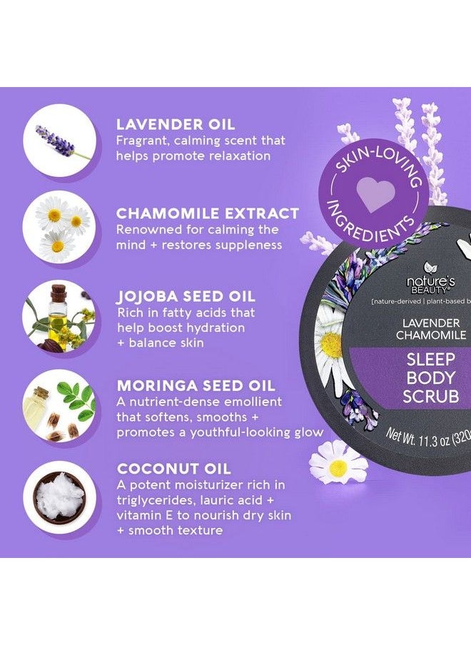 Nature's Beauty Lavender Chamomile Sleep Body Scrub MultiPack  Gently Exfoliate Moisturize & Sooth Combination To Dry Skin Made WCoconut Jojoba  Moringa Seed Oils 11.3 Oz 2 Pack  - Image 3