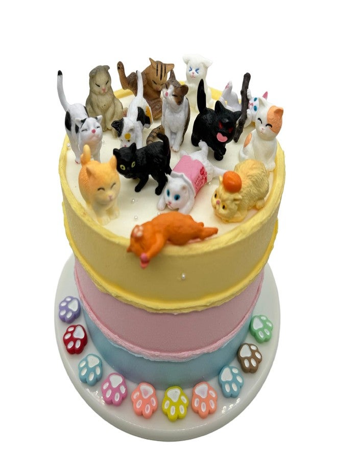 Rardsay 24 Pcs Cat Cake Topper Cute Cat Figurines Cute Cat Paw Cake Toppers for Cat Birthday Party Cat Party Decoration Home Shower Supplies - Image 3