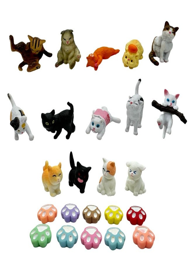 Rardsay 24 Pcs Cat Cake Topper Cute Cat Figurines Cute Cat Paw Cake Toppers for Cat Birthday Party Cat Party Decoration Home Shower Supplies - Image 2