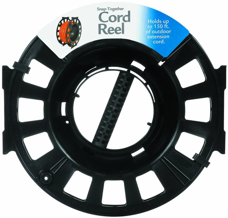 Woods Snap-Together Cord Reel - Holds Up to 150 Feet of 16/3 AWG Cord - Spins Freely for Smooth Reeling - Accommodates 14 & 12 Gauge Cords - Black - Image 2