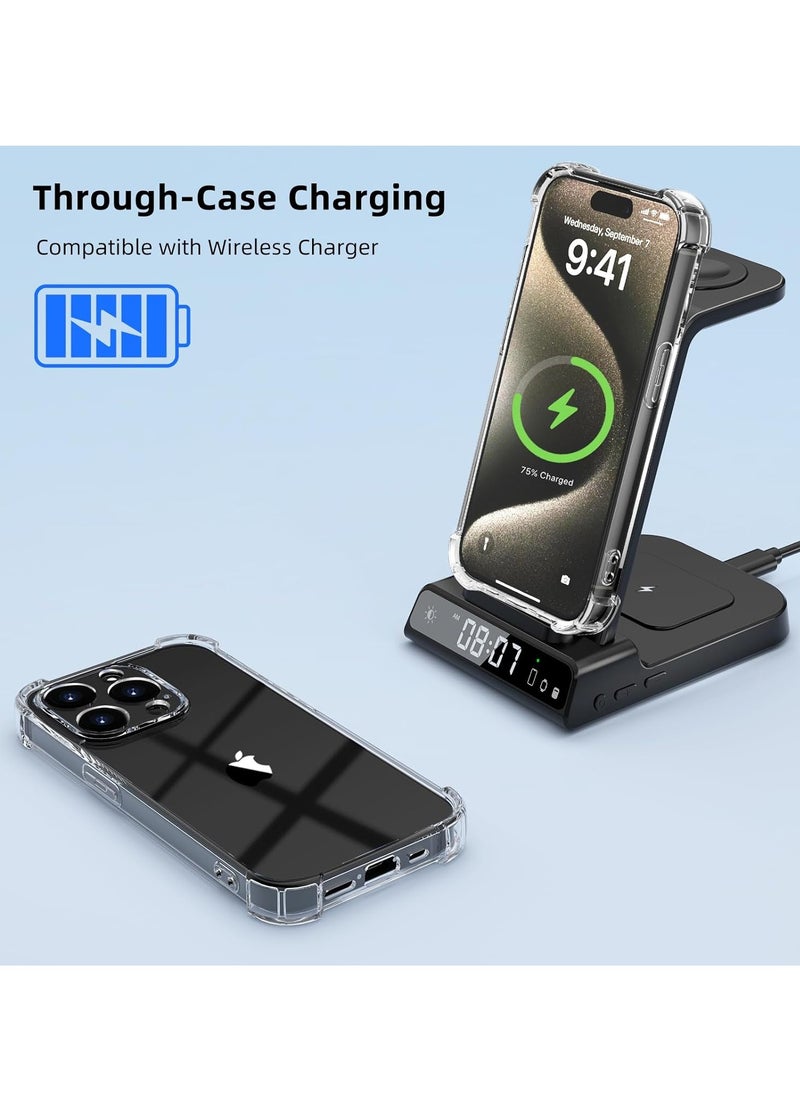ميجوفاست - جراب متوافق مع هاتف iPhone 16 pro max جراب شفاف مصمم لهاتف iPhone 16 pro max جراب TPU مع 4 زوايا حماية ضد الصدمات وحماية الكاميرا جراب شفاف مضاد للسقوط - Image 1