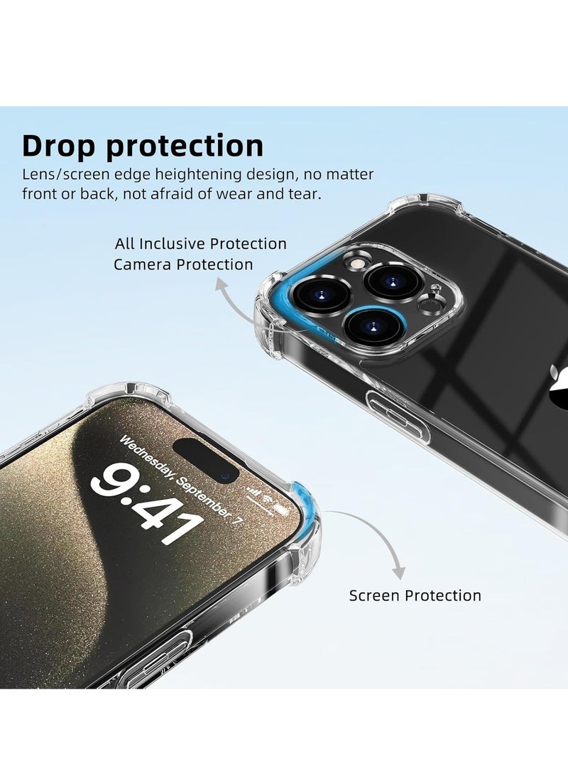 ميجوفاست - جراب متوافق مع هاتف iPhone 16 pro max جراب شفاف مصمم لهاتف iPhone 16 pro max جراب TPU مع 4 زوايا حماية ضد الصدمات وحماية الكاميرا جراب شفاف مضاد للسقوط - Image 1