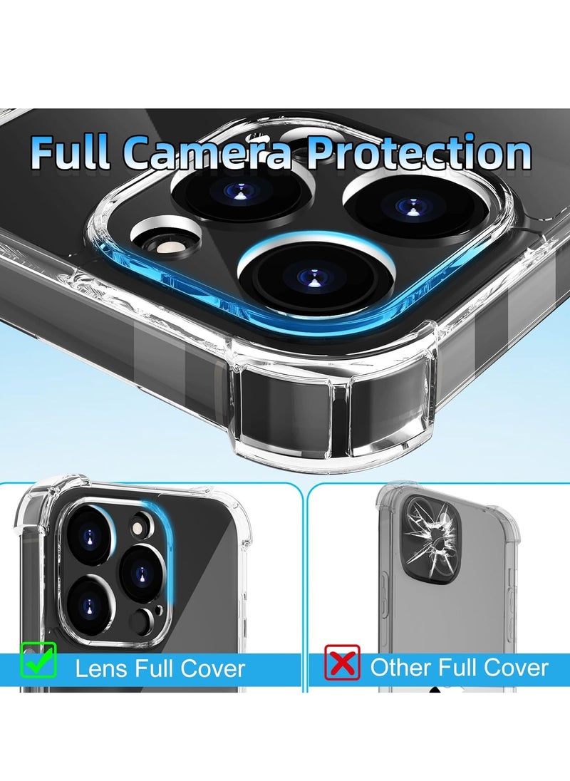 ميجوفاست - جراب متوافق مع هاتف iPhone 16 pro max جراب شفاف مصمم لهاتف iPhone 16 pro max جراب TPU مع 4 زوايا حماية ضد الصدمات وحماية الكاميرا جراب شفاف مضاد للسقوط - Image 1