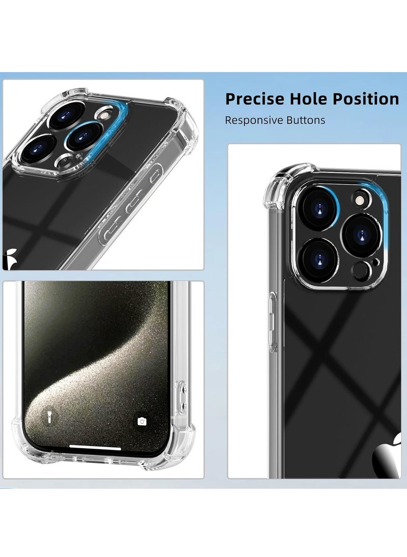 ميجوفاست - جراب متوافق مع هاتف iPhone 16 pro max جراب شفاف مصمم لهاتف iPhone 16 pro max جراب TPU مع 4 زوايا حماية ضد الصدمات وحماية الكاميرا جراب شفاف مضاد للسقوط - Image 1