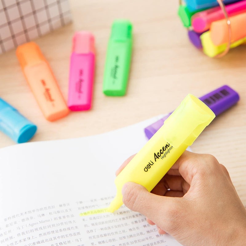 Deli Accent Highlighter with Chisel Tip - Yellow, 1-5mm - Image 4