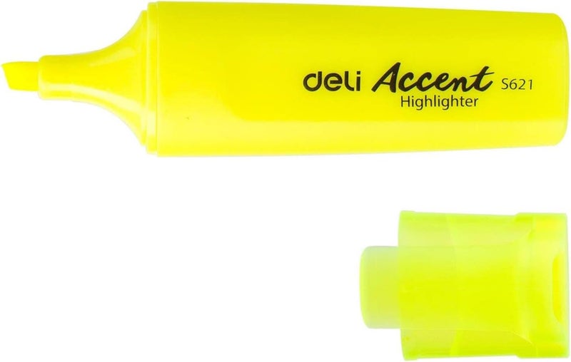 Deli Accent Highlighter with Chisel Tip - Yellow, 1-5mm - Image 1