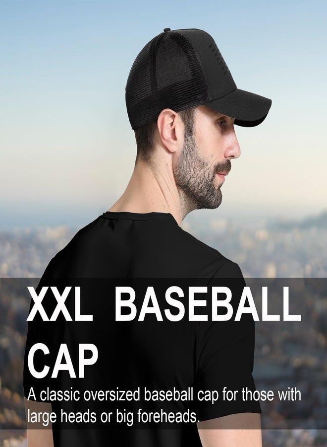 BUTITNOW قبعة صيد وصيد كبيرة الحجم (L/XL/XXL) - قبعة بيسبول كبيرة الحجم بشبكة مسامية وعلم أمريكي للرجال ذوي الرؤوس الكبيرة، رمادي/أسود - Image 3