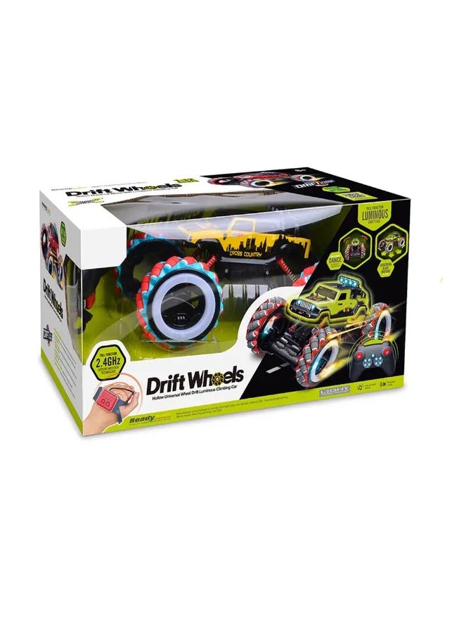 Drift Wheels Climbing Car 1:12 With Remote Control - Yellow - 668-5A