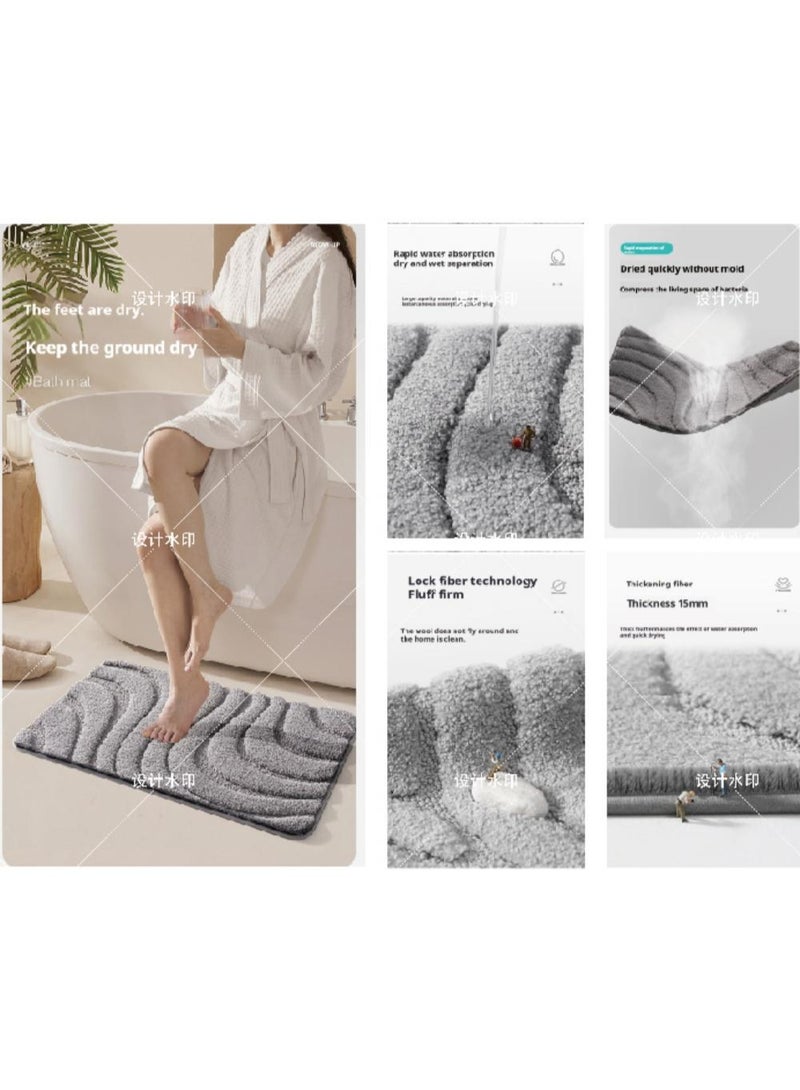 skjvxt Bathroom floor mats strong water absorption quick drying anti-fall non-slip mats - Image 3