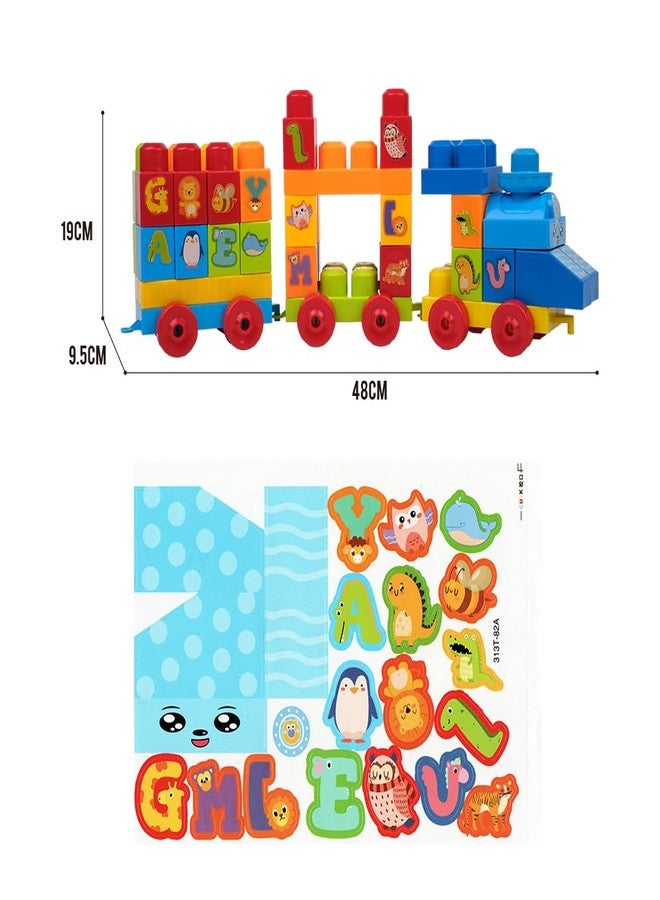 STJOYOPY Big Building Blocks Train (56 Pieces) Educational Toys for Boys Girls Toddler Age 3,4,5,6+ - Image 4