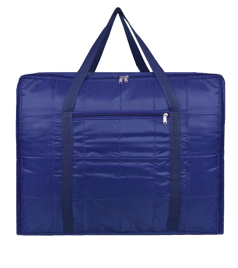 AARON INC® Parachute Jumbo Underbed Bag Clothes Storage Bag with Zipper Closure and Handle Moisture Proof Multi-purpose Toys, Blanket, Cloth Bag, Rectangular (Blue, Pack of 1) - Image 1