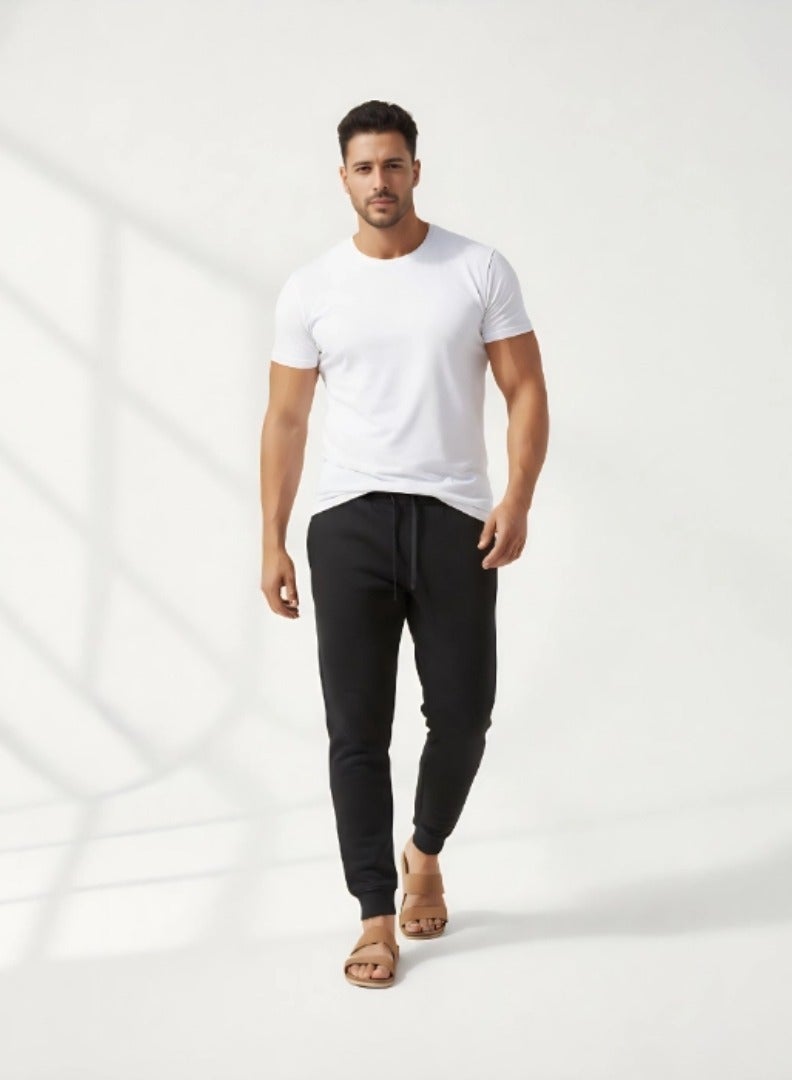 Mesery Sweat Pants Cotton For Men - Black - Image 3