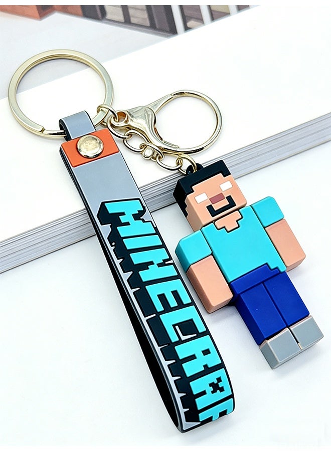 Minecraft Keychain with Loop and Hook Key Chain for Bag Charm, Car Keyring, Bike Keychain, Nice Gift for Adult Kids and Minecraft Fans - Image 3