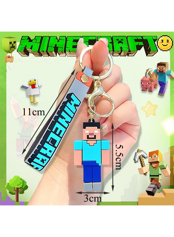 Minecraft Keychain with Loop and Hook Key Chain for Bag Charm, Car Keyring, Bike Keychain, Nice Gift for Adult Kids and Minecraft Fans - Image 5