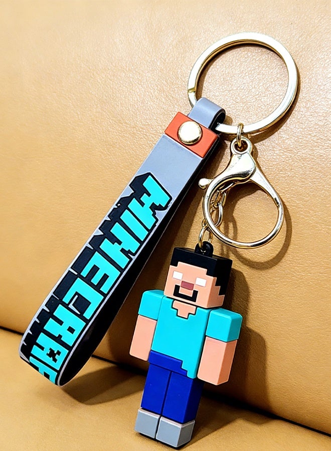 Minecraft Keychain with Loop and Hook Key Chain for Bag Charm, Car Keyring, Bike Keychain, Nice Gift for Adult Kids and Minecraft Fans - Image 2