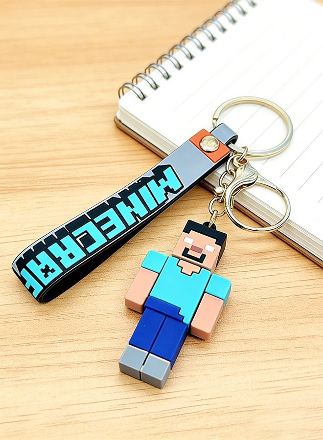Minecraft Keychain with Loop and Hook Key Chain for Bag Charm, Car Keyring, Bike Keychain, Nice Gift for Adult Kids and Minecraft Fans - Image 4