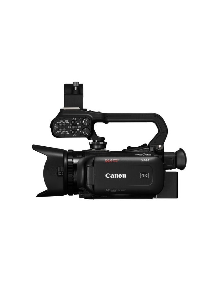 Canon XA65 Professional UHD 4K Camcorder – Dual Pixel CMOS AF, 20x Optical Zoom, 3G-SDI & HDMI Output, XLR Audio, USB-C Live Streaming - Image 2