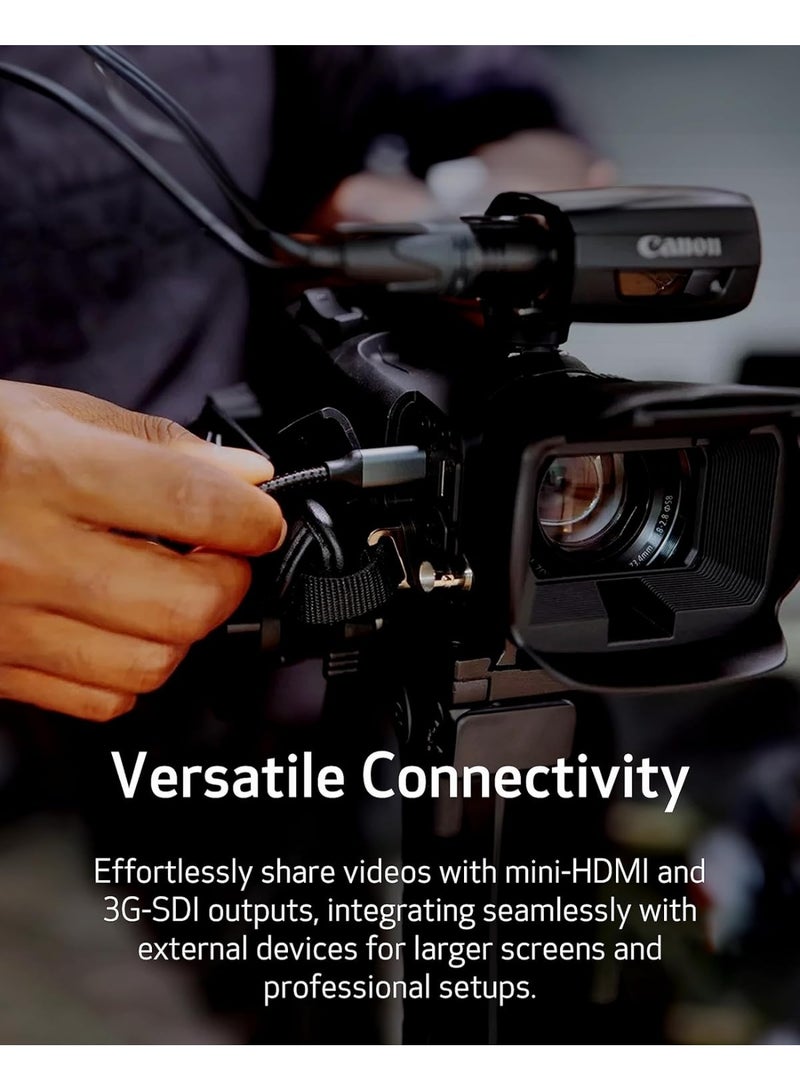 Canon XA65 Professional UHD 4K Camcorder – Dual Pixel CMOS AF, 20x Optical Zoom, 3G-SDI & HDMI Output, XLR Audio, USB-C Live Streaming - Image 4