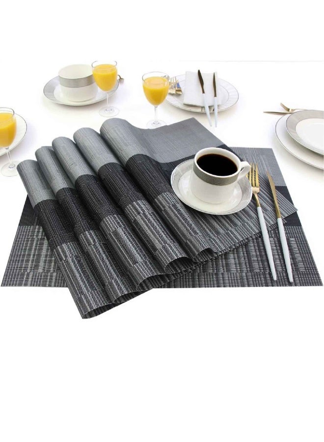 Rest Set Of 6 Heat Resistant Place Mats Washable PVC Table Mats  - Image 1