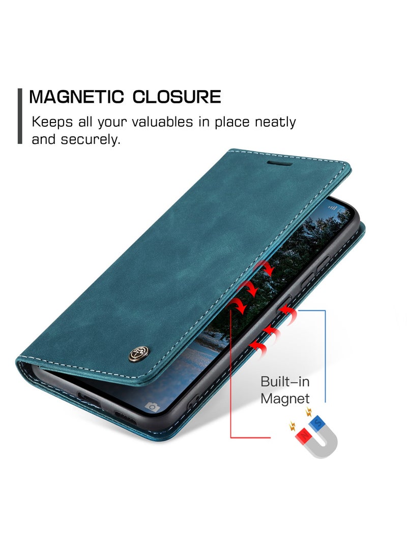 CaseMe Phone Case Luxury PU Leather Design 013 Flip Cover Card Slot Holder Cover For Redmi Note 14 4G (Green) - Image 3