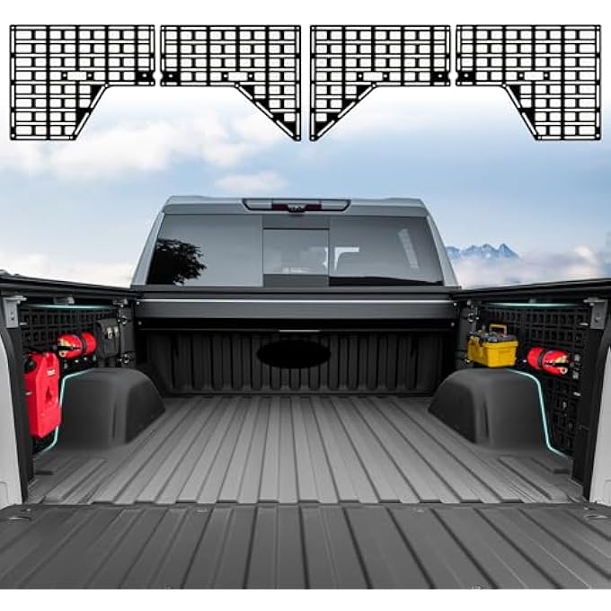 rayihni نظام رف لوحة مول للسرير الجانبي متوافق مع شيفروليه سيلفرادو / جي إم سي سييرا 2019-2025 5.8 قدم ملحقات تخزين البضائع منظم أدوات - Image 1