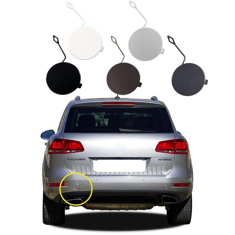 Goholy Car Rear Bumper Tow Hook Cover Compatible with VW Touareg 2011 2012 2013 2014 Trailer Cover Cap 7P6807449 Small Lid Towing Eye Cap Chocolate Left Driver Side