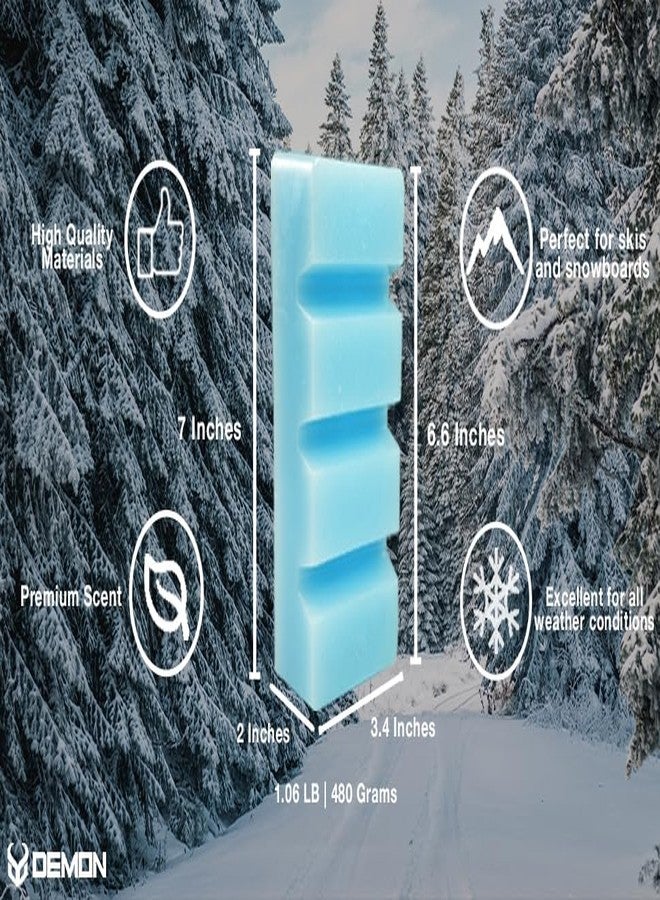 Demon Hyper Ski and Snowboard Wax -Universal Blend for Any Season and Snow Conditions- 1.06 LB/ 480 gm Block- Made in USA- - Image 2