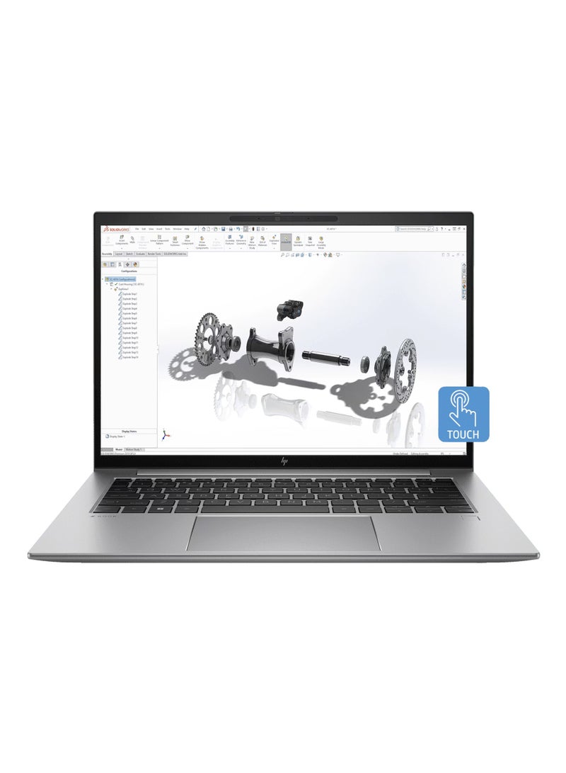 HP ZBook Firefly G10 82N21AV Mobile Workstation Laptop, 14″ WUXGA T IPS Display, Intel Core i7-1355U CPU, 16GB DDR5-5200 RAM, 512GB SSD, NVIDIA RTX AX211 Graphics, Win 11 Pro | Silver English/Arabic Silver - Image 1