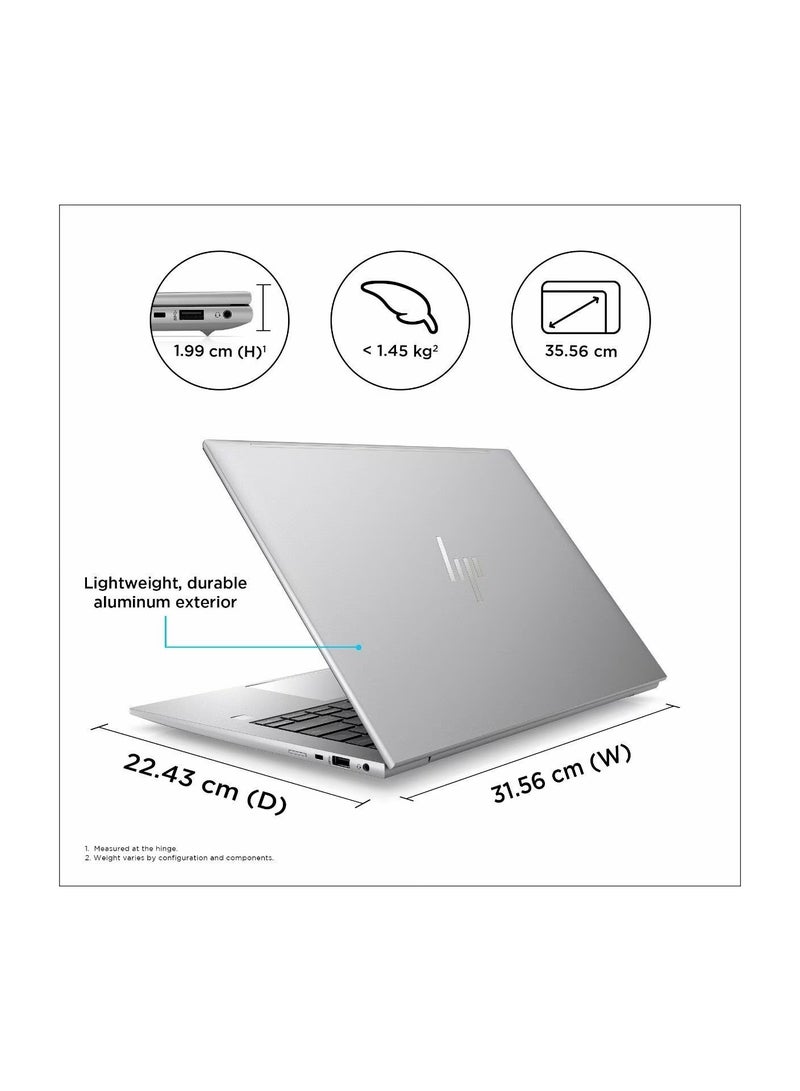 HP ZBook Firefly G10 82N21AV Mobile Workstation Laptop, 14″ WUXGA T IPS Display, Intel Core i7-1355U CPU, 16GB DDR5-5200 RAM, 512GB SSD, NVIDIA RTX AX211 Graphics, Win 11 Pro | Silver English/Arabic Silver - Image 5