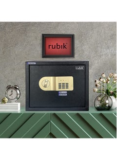 Rubik Large Safe Box A4 Documents Size for Home Office with Key and Pin Code Keypad for Cash Documents Jewelry Passports (38x30x30cm Black)  - Image 3