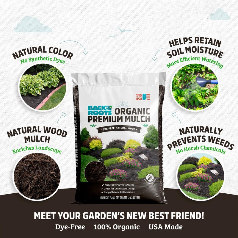 Back to the Roots 25.7qt (1 Cubic ft) Organic Premium Mulch - Image 2