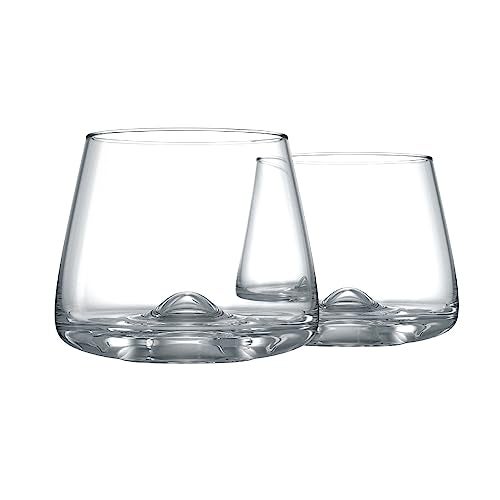 Greenline Goods Whiskey Glasses Set | Large 14 oz Crystal Glass | Hand Blown Set of 2 - Uniquely Designed Bourbon & Scotch Tasting Glasses - Old Fashioned Cocktail Rocks Wisky Glasses - Image 1