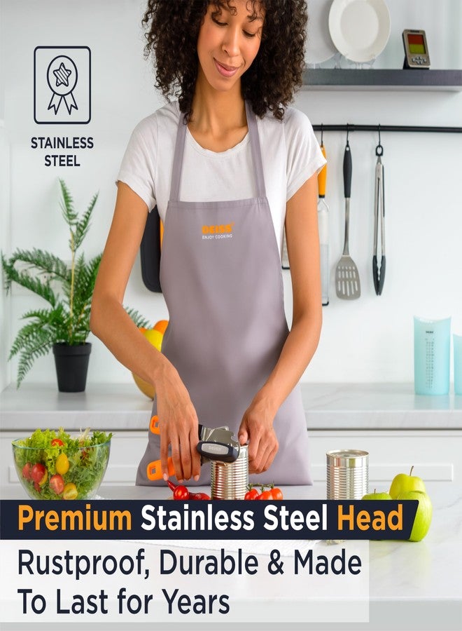 Deiss فتاحة علب يدوية من دايس برو - فتاحة علب يدوية وفتاحة زجاجات ذات حافة ناعمة، فتاحات علب متينة من الفولاذ المقاوم للصدأ، مقبض دوار سهل الاستخدام، شفرة حادة لقطع سهل، مقبض مريح مانع للانزلاق - Image 2