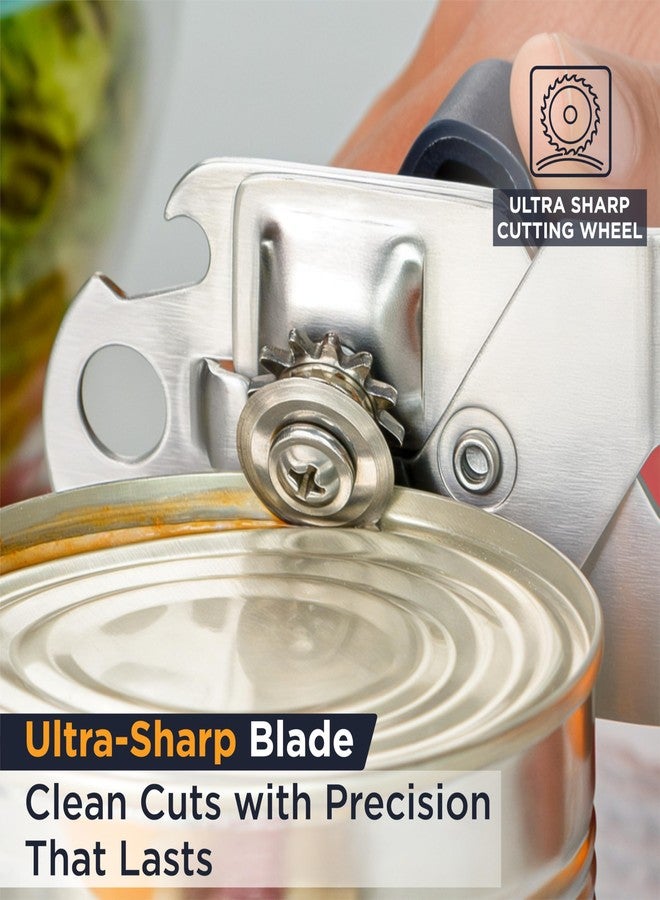 Deiss فتاحة علب يدوية من دايس برو - فتاحة علب يدوية وفتاحة زجاجات ذات حافة ناعمة، فتاحات علب متينة من الفولاذ المقاوم للصدأ، مقبض دوار سهل الاستخدام، شفرة حادة لقطع سهل، مقبض مريح مانع للانزلاق - Image 5