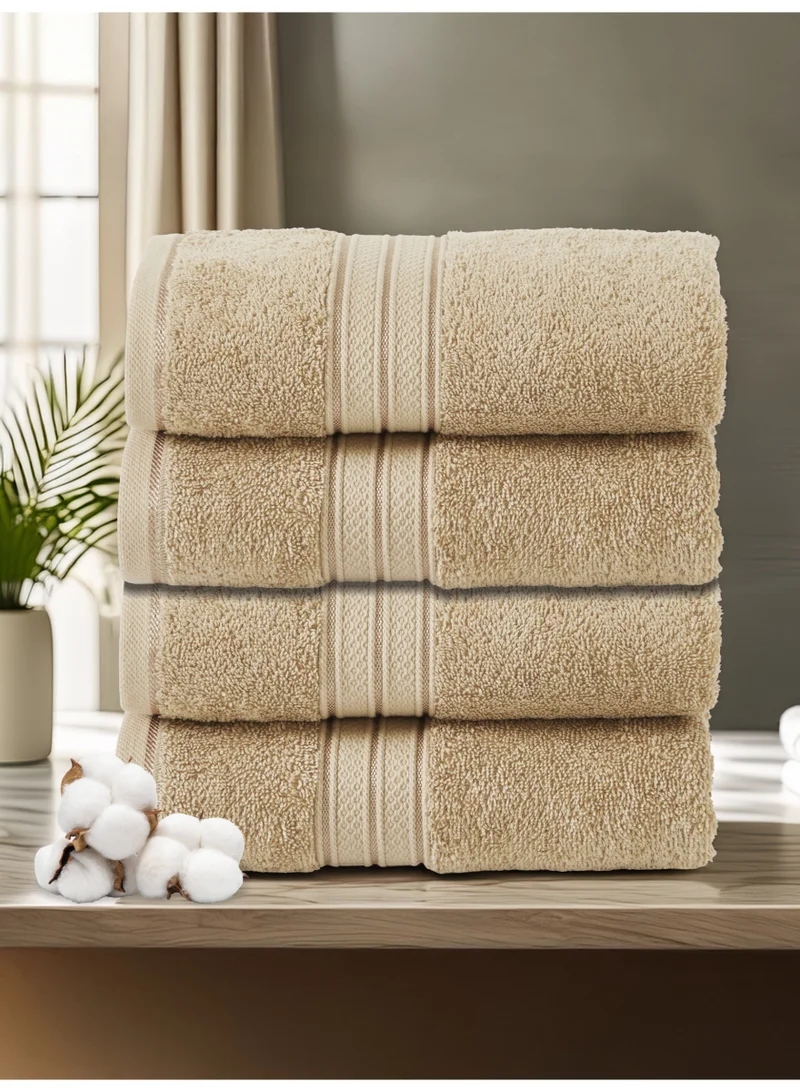 Donetella 4-Pcs Premium Bath Towel Set (70x140 cm) – 600 GSM 100% Cotton,100% Combed Cotton 600 GSM | Quick Dry, Ultra-Absorbent, Thick & Plush | Ideal for Bath, Spa, Gym, Hotel & Everyday Luxury
