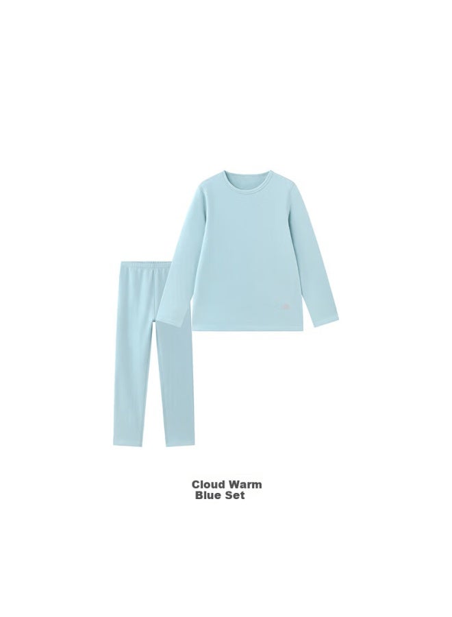 Yeehoo Children's Homewear Long Sleeve Two-piece Pajamas Autumn Winter New Boys And Girls Base Layer Set For Older Kids - Image 3