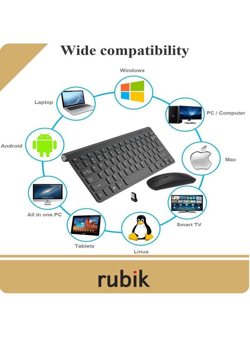 Rubik مجموعة لوحة مفاتيح وماوس لاسلكية - مجموعة لوحة مفاتيح وماوس لاسلكية 2.4 جيجا هرتز مع عمر بطارية طويل لأجهزة الكمبيوتر المحمول وأجهزة الكمبيوتر اللوحية وأجهزة الكمبيوتر المكتبية - Image 2