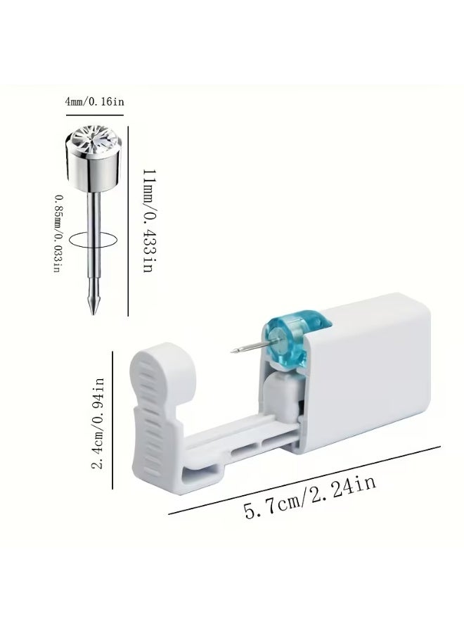 Disposable Ear Piercing Gun Kit, Safety Self‑Ear Piercing Tool with Rhinestone Stud Earring for Ear Piercing - Image 2