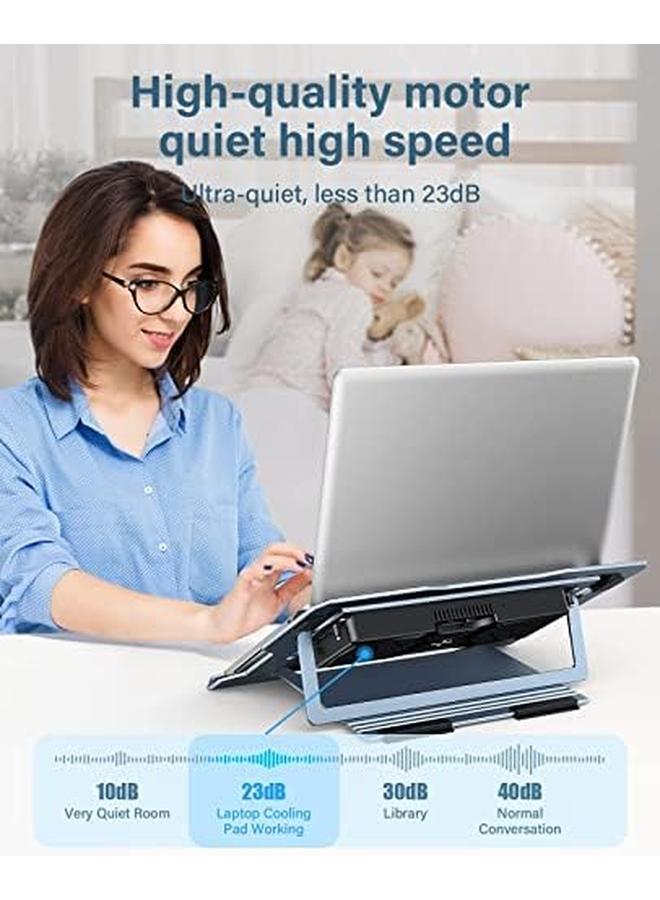 Excefore Laptop Stand Adjustable Laptop Cooling Pad Aluminum Laptop Cooler Stand For Desk Multi Angle Stand Compatible With Macbook Air Pro All Notebooks 10 15.6"  - Image 3