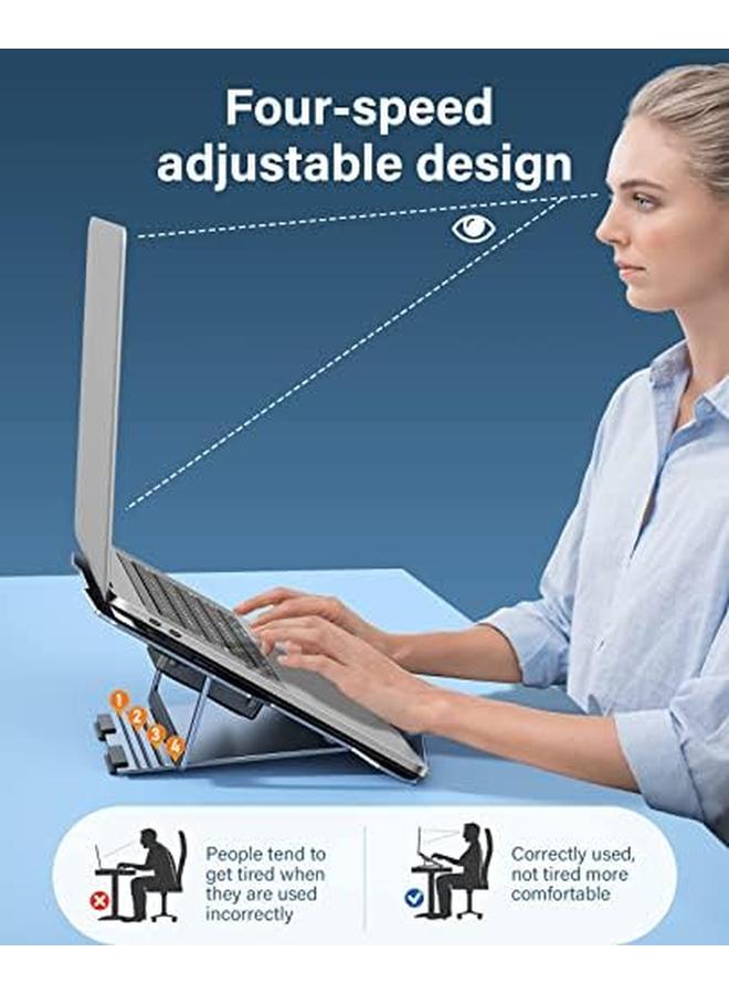 Excefore Laptop Stand Adjustable Laptop Cooling Pad Aluminum Laptop Cooler Stand For Desk Multi Angle Stand Compatible With Macbook Air Pro All Notebooks 10 15.6"  - Image 5