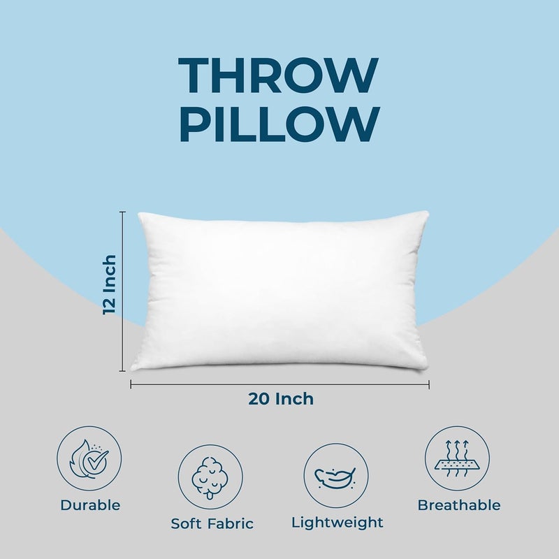 Utopia Bedding Decorative Throw Pillow Insert (12 x 20 Inches  White) - Set of 1  Ideal for Sofa  Couch  and Bed - Image 4