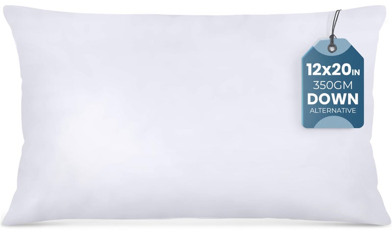 Utopia Bedding Decorative Throw Pillow Insert (12 x 20 Inches  White) - Set of 1  Ideal for Sofa  Couch  and Bed - Image 1