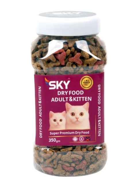 SKY Dry Cat Food 350g - Formula for All Ages (Kittens & Adults), Perfect Travel Solution with Multiple Cats, Premium Nutrition